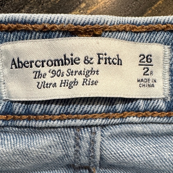 Abercrombie & Fitch Light Blue Straight-Leg Ripped Jeans - Picture 2 of 3